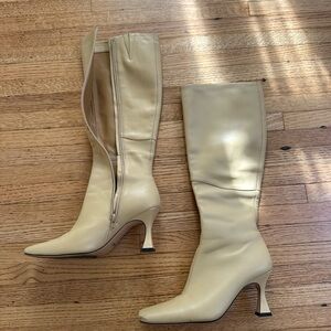 Tony Bianco Cream Heeled Boots